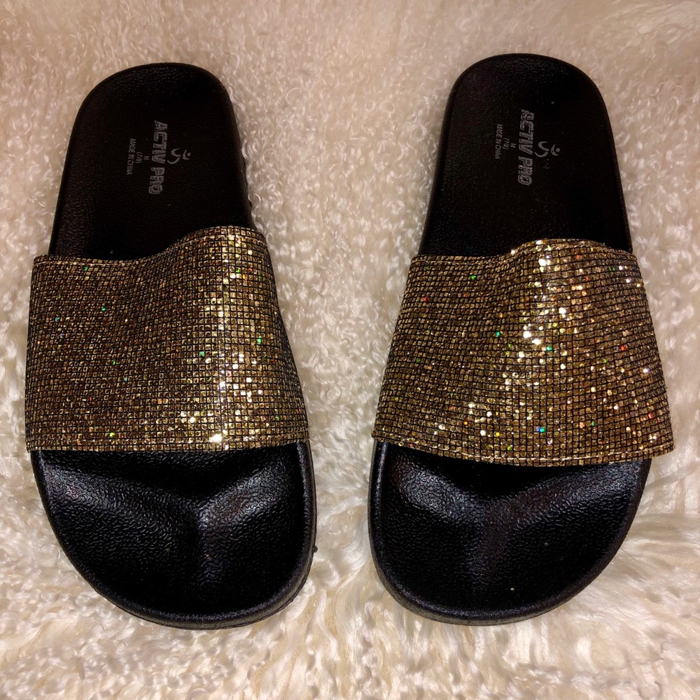 Gold Bling Slides